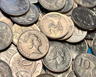 エリザベス2世をデザインしたオーストラリアのコトドリ10セント硬貨