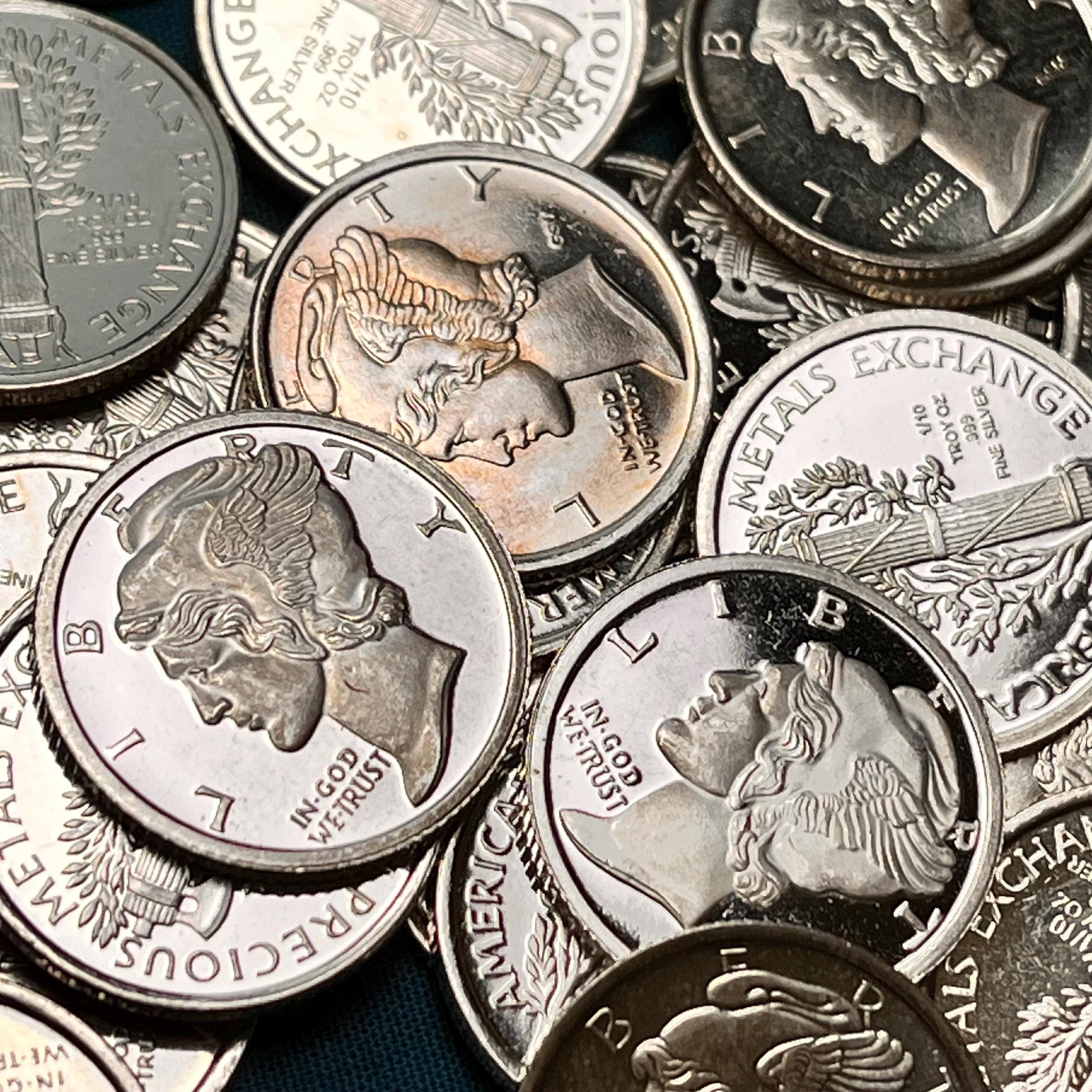 ダイム銀貨 19枚セット 品位900 本物保証 Uncirculated silver dime - Etsy 日本