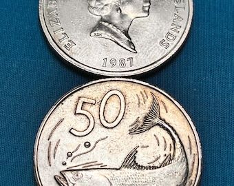 Large Cook Islands 50 Cent Coin Featuring Bonito Fish—LOW Mintage/FREE Shipping!