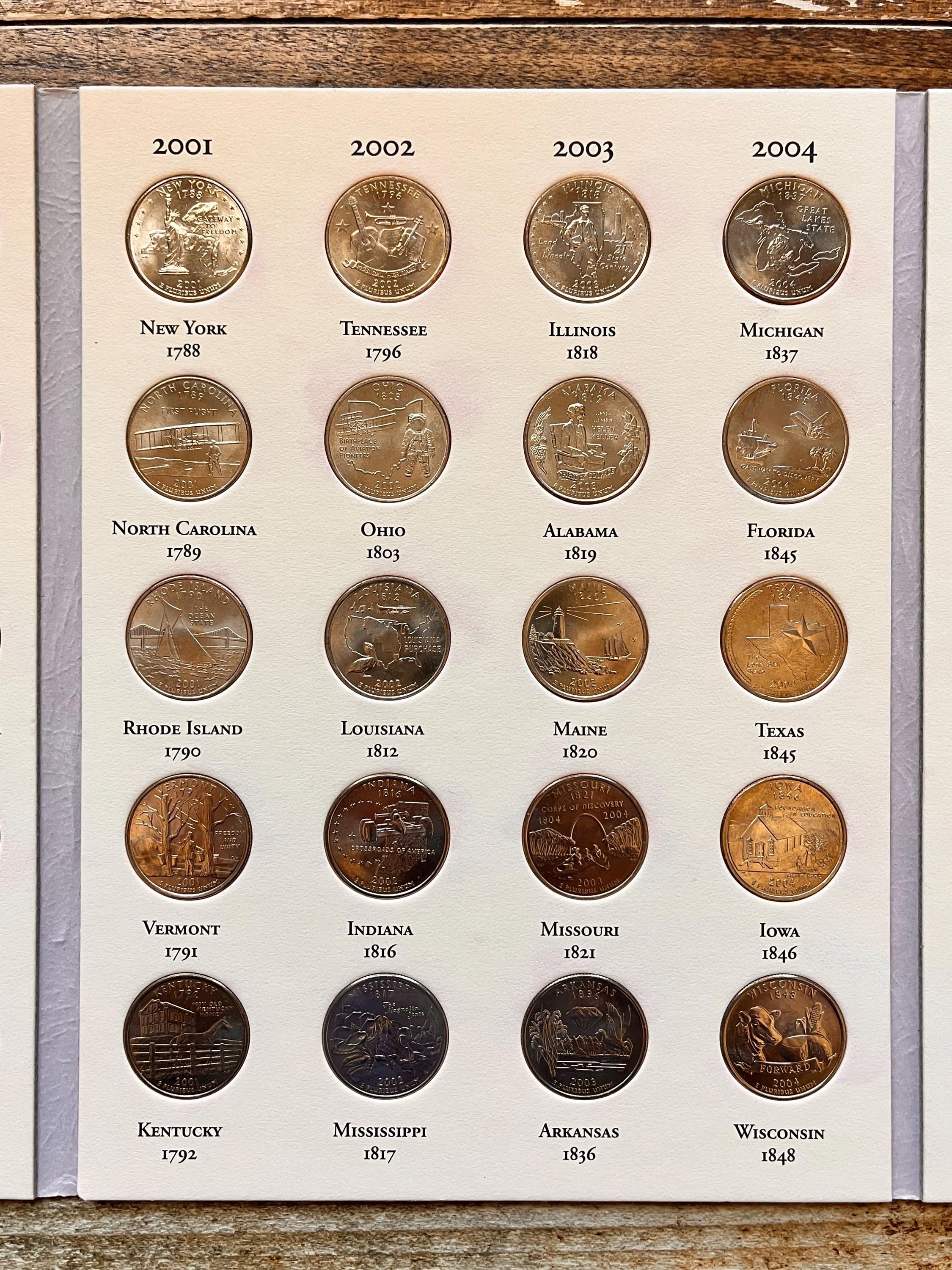 米国 50 州 25 セント硬貨コンプリート コレクション アルバム (コイン