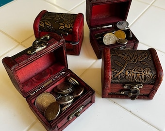 Small Treasure Chest with 25/50/75 UNIQUE World Coins