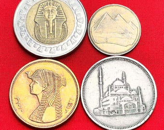EGYPTIAN Commemorative Coin Set— Pharaoh Tutankhaman (“King Tut”), Pyramids, Princess Cleopatra, etc.—Optional UPGRADE!!