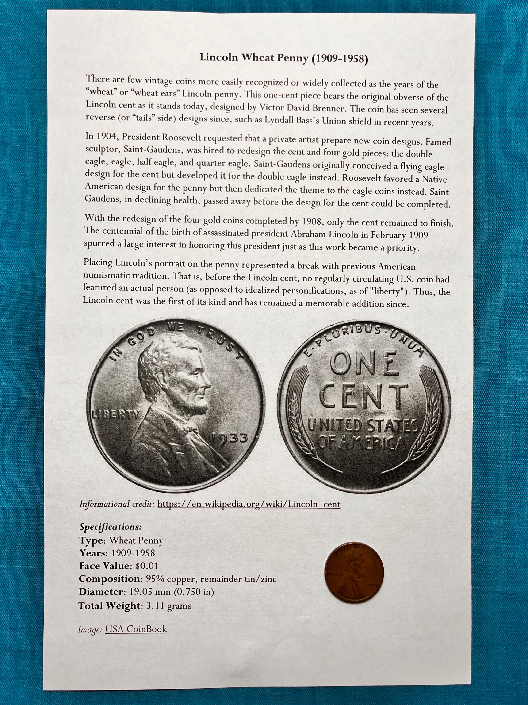 One Ultra-rare 1909-VDB Lincoln Wheat Penny—first Year Issue