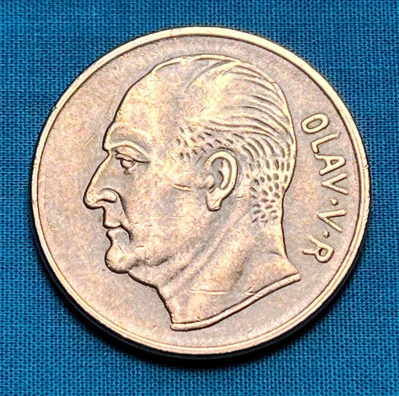 1950s-70s Norwegian 5 Øre Coin With MOOSE (and King Olaf V)—FREE ...