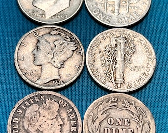 U.S. SILVER Dime Trio Sampler—LIMITED Availability/Circulated Grades!