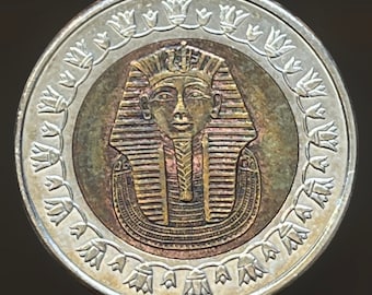 One Egyptian Commemorative Coin of Tutankhaman: Greatest Pharaoh of Egypt—Circulated Grade/Shipping Included!