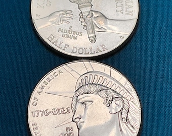 2026 SEMISESQUICENTENNIAL Half Dollar Duo (2-Coin Philadelphia & Denver Set) From Mint Wrapped Rolls—Brilliant, UNCIRCULATED/FREE Shipping!