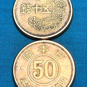 One JAPANESE 1947-1948 50 Sen Coin Featuring Imperial Chrysanthemum Seal (Emperor Hirohito)—HIGH GRADE/Shipping Included!
