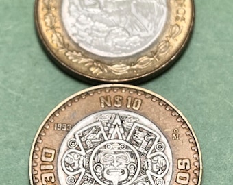 1998年にメキシコで発行されたヴィンテージのメキシコ10ペソ硬貨 