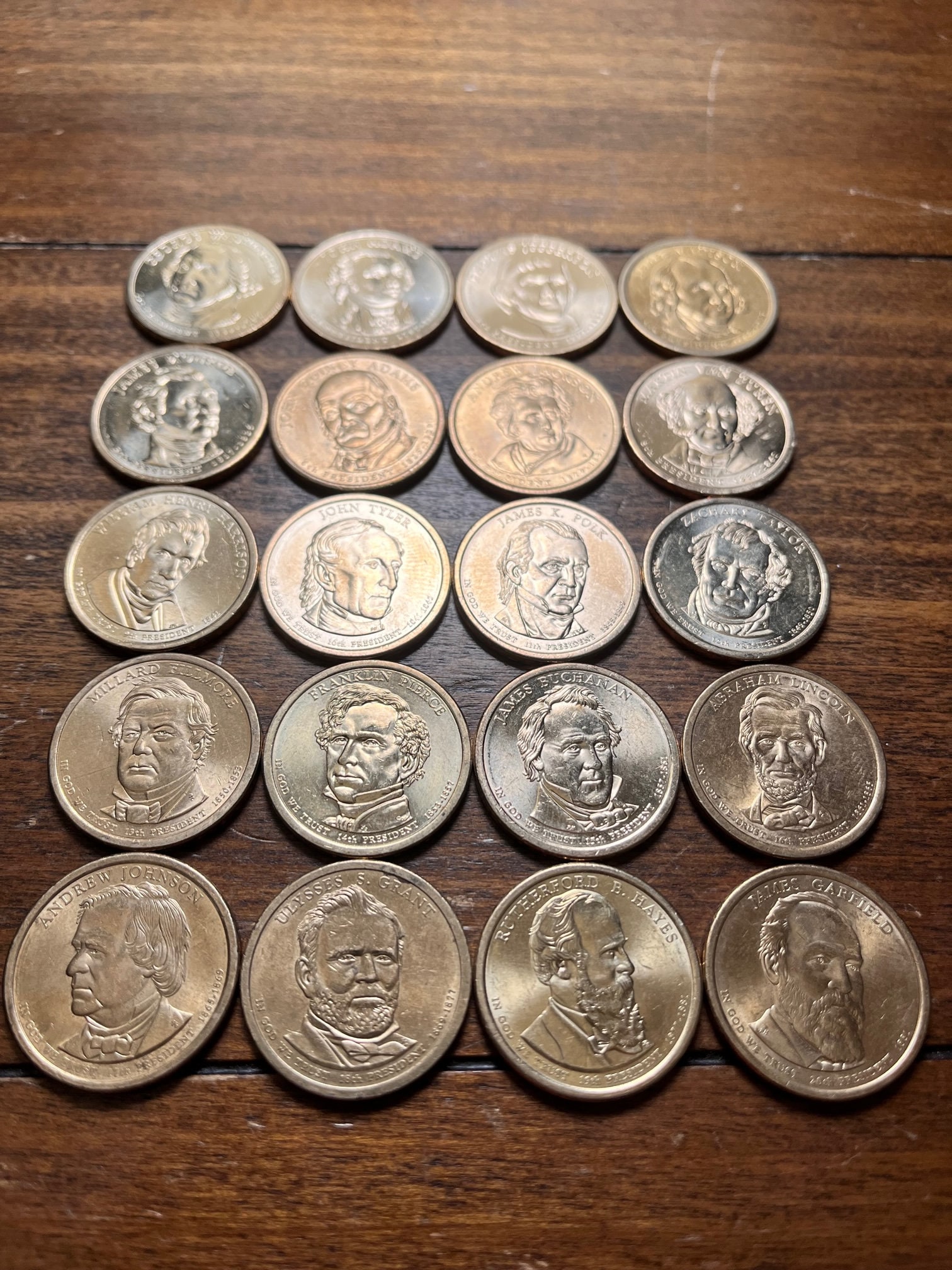 米国大統領ゴールデン ドル コイン コレクション (第 1 代から第 20 代) ギフト ポーチ バンドル、低鋳造数のモダン プレジデント  アップグレード オプション付き! - Etsy 日本