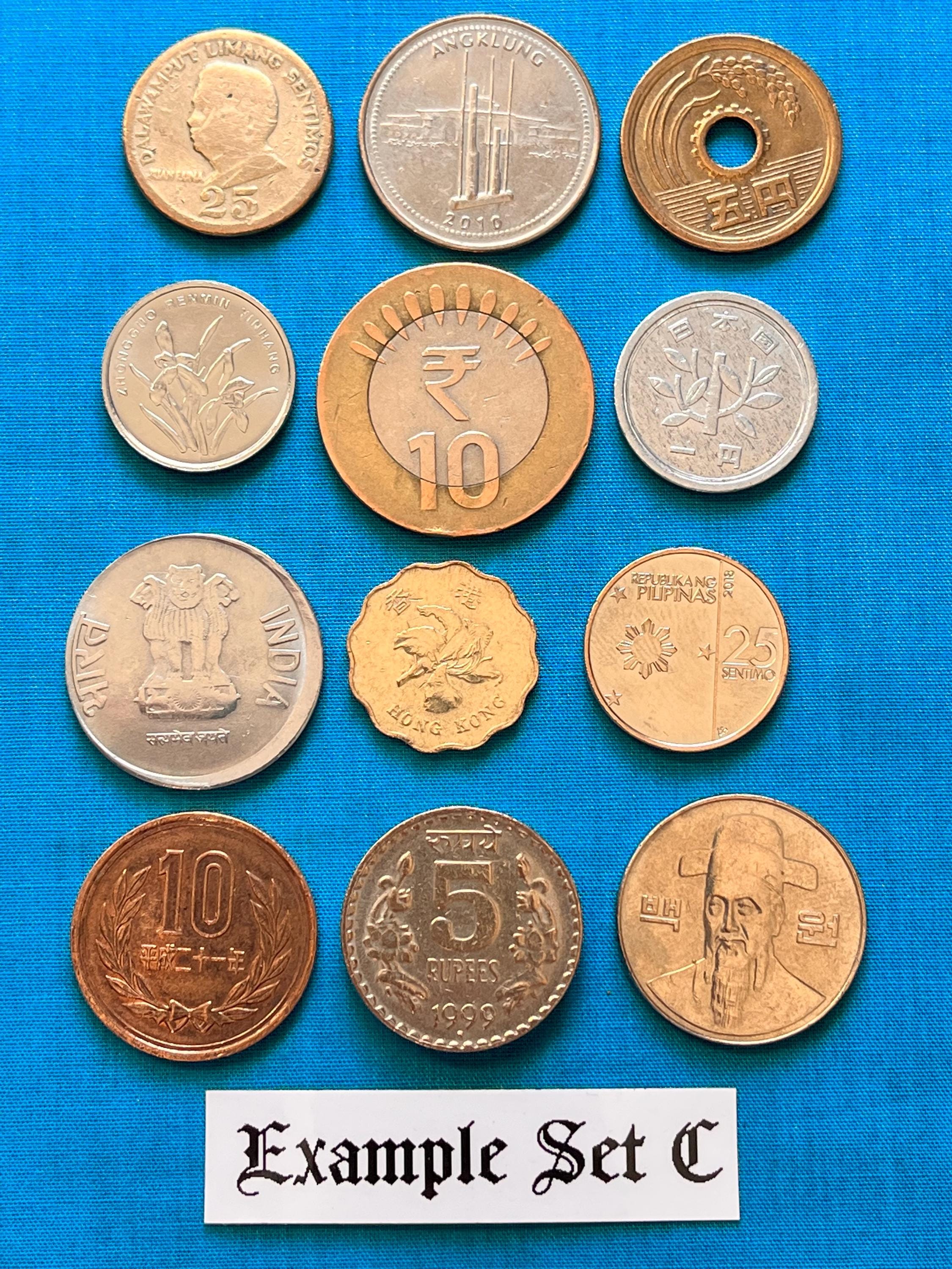 ASIAN Nations Sampler—12 (or 15) Unique Coin Sets (shipping