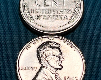 UNCIRCULATED Steel Lincoln Wheat Penny—Rare San Francisco Mint/Single Year Issue (1943)/Free Shipping!