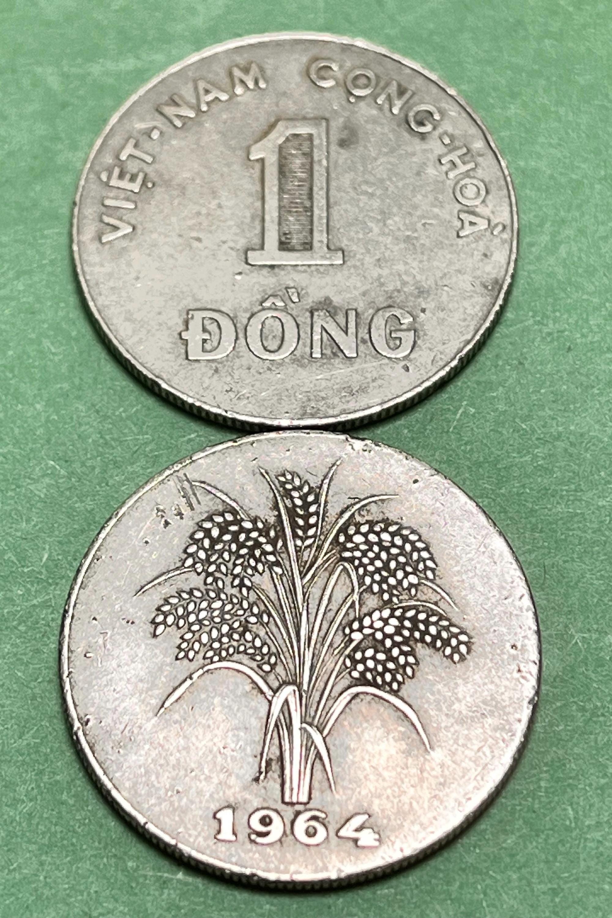 SINGLE YEAR (1964) Issue South Vietnamese 1 Dong Vintage Rice Coin