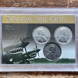 1943 "WW II" Wartime Steel Penny Complete Set(s) (P/D/S) in Sturdy Case