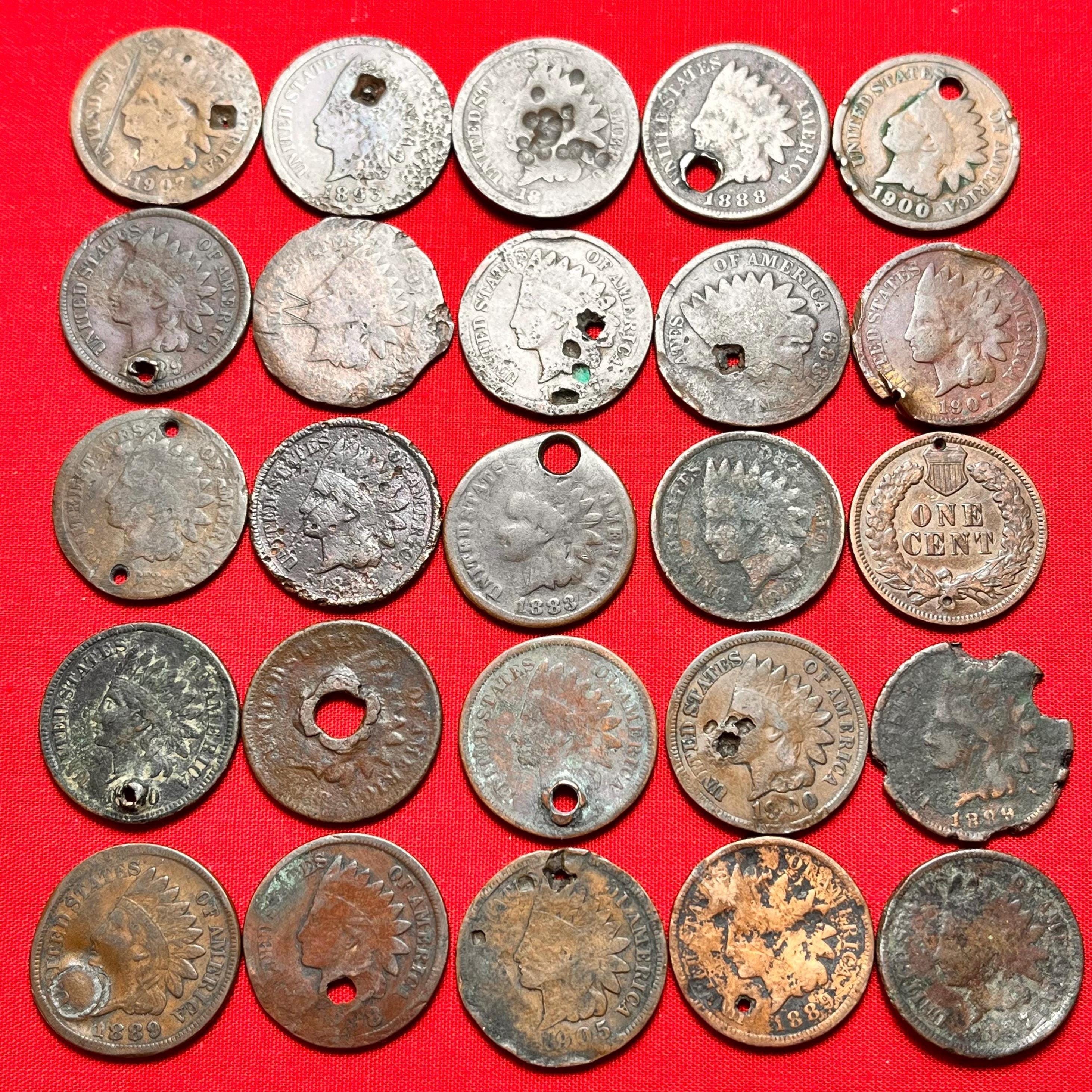 DISCOUNTED: 25 TERRIBLE Indian Head Cent (IHC) Culls—Only Set (See Images/Read Description)