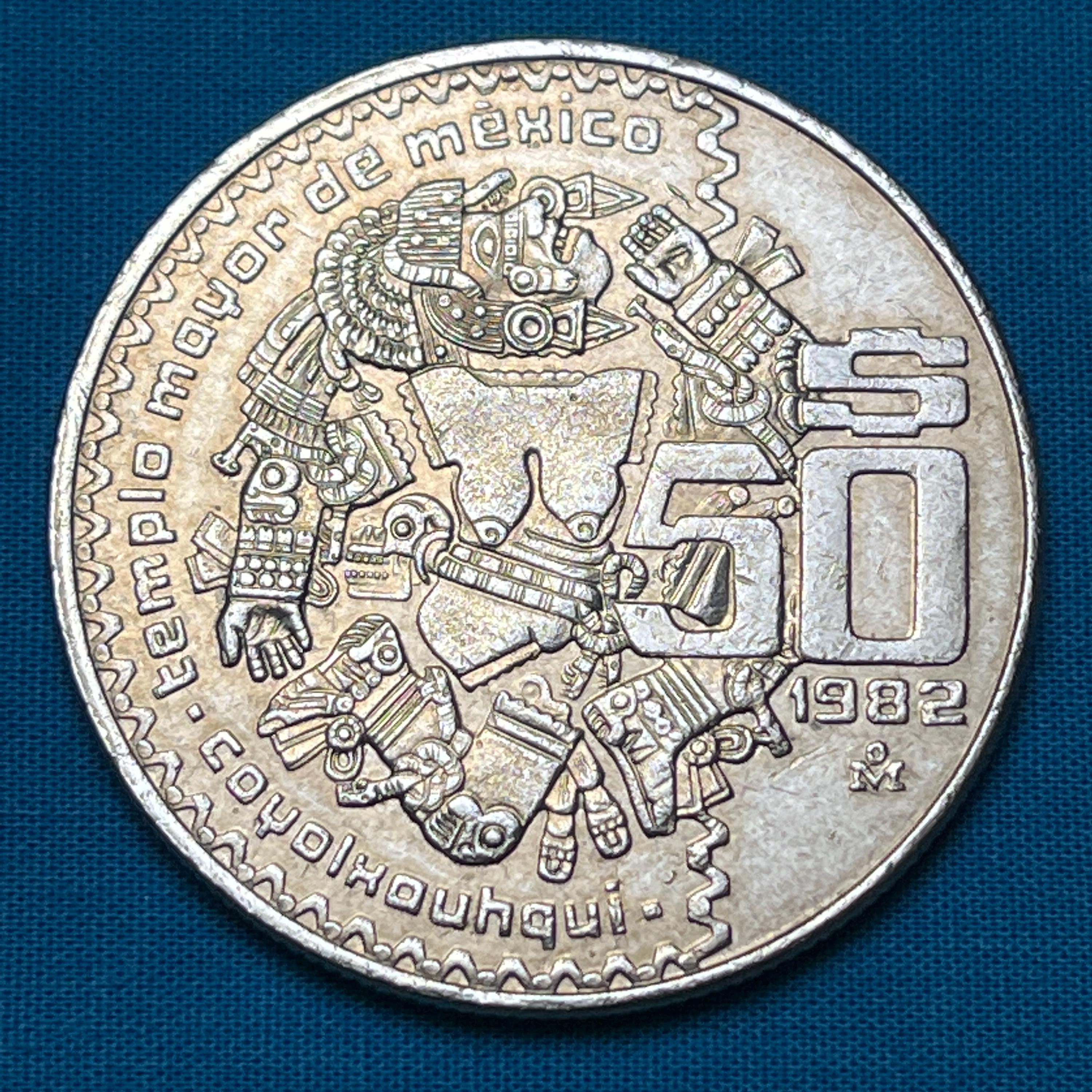 AZTEC の月の女神記念メキシコ 50 ペソ コイン トリオ コンプリート