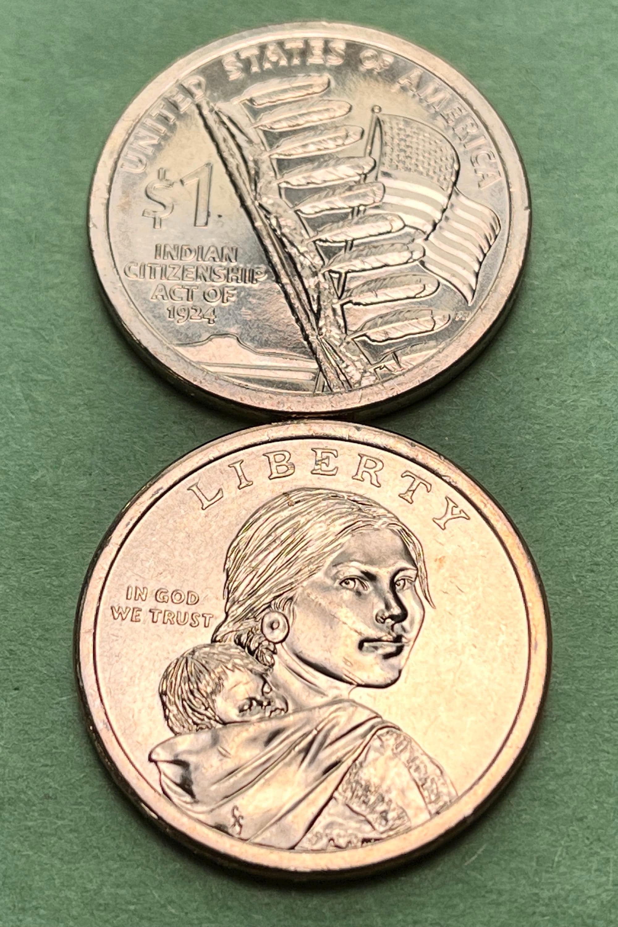 One BRILLIANT, UNCIRCULATED Native American/sacagawea Golden