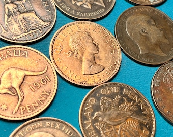BRITISH Empire* Old Bronze Monarch Pennies—Full or Half Tubes (U.K., Australia, and/or New Zealand)—LIMITED Availability!