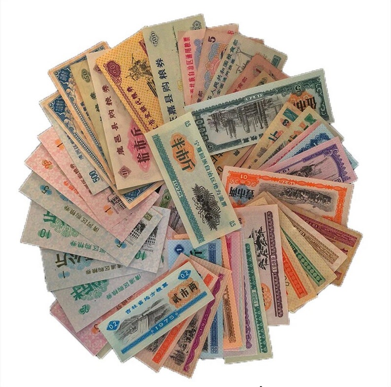 Chinese Rice Banknotes—vintage, Fun, Unique, Collectible, Colorful ...