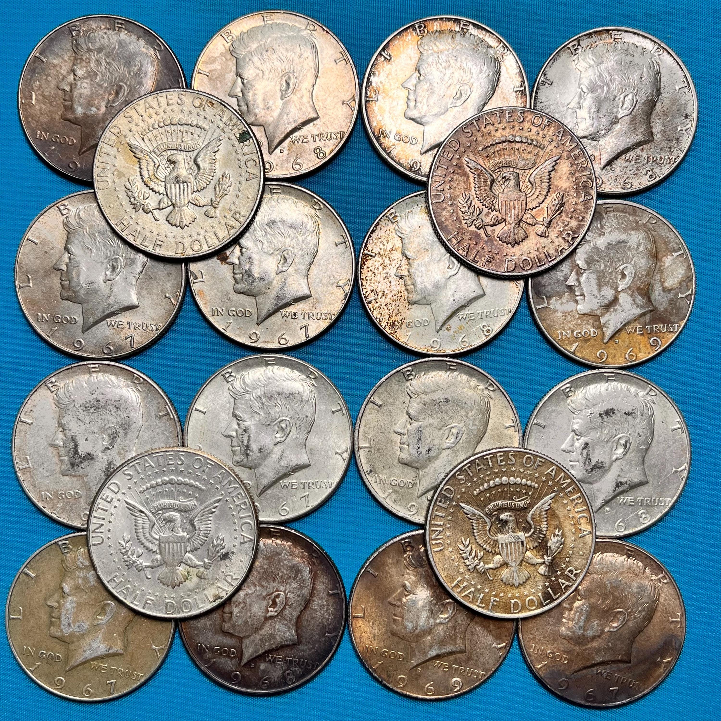 Junk Silver—lot of 10 KENNEDY 40% Halves—well-circulated/limited ...