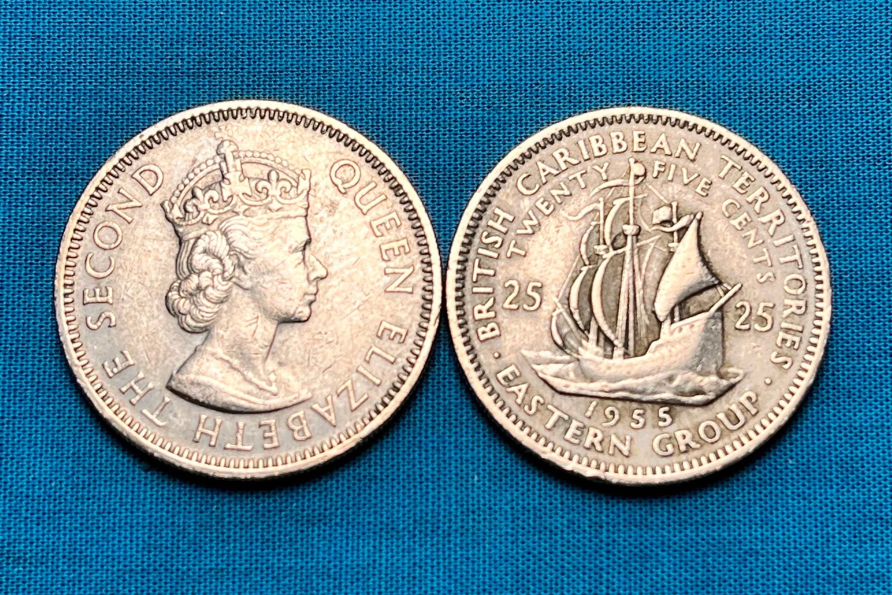 VINTAGE (1955-1965) East CARIBBEAN Quarter Featuring Young Queen