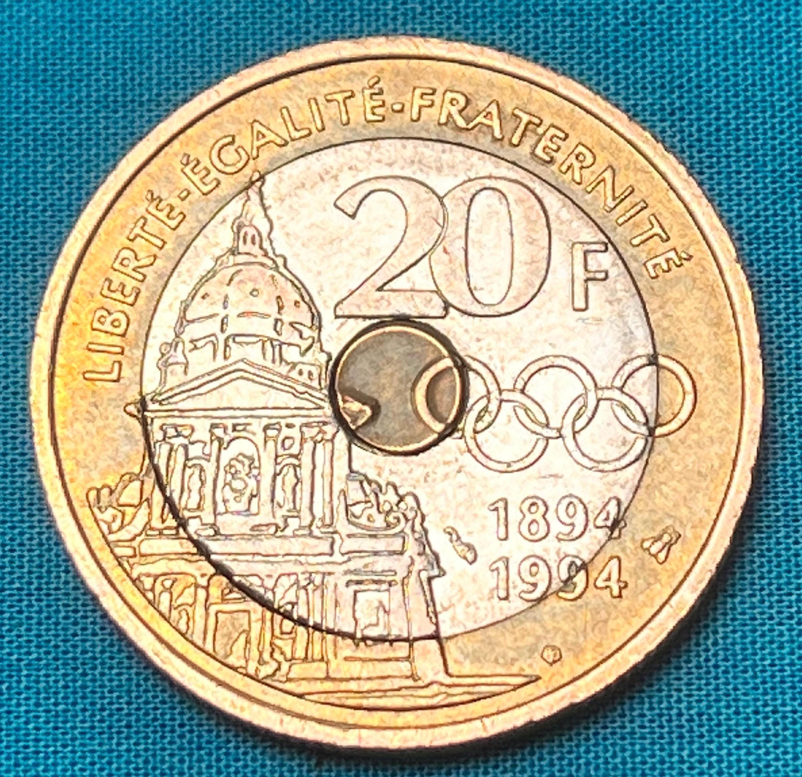 超レア(150万枚) フランス共和国オリンピック単一年(1994年)記念三金属コイン！ - Etsy 日本
