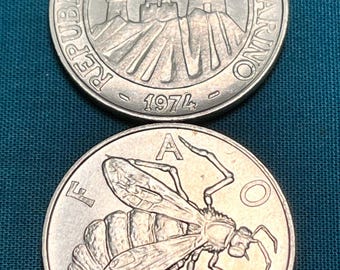 ULTRA Rare (1m) UNCIRCULATED San Marino Honeybee 10 Lire Coin
