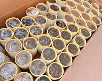 One 2025 BRILLIANT, UNCIRCULATED Kennedy Half Dollar Roll (Low Mintage, Denver Mint) in Original Bank Wrap (OBW)!
