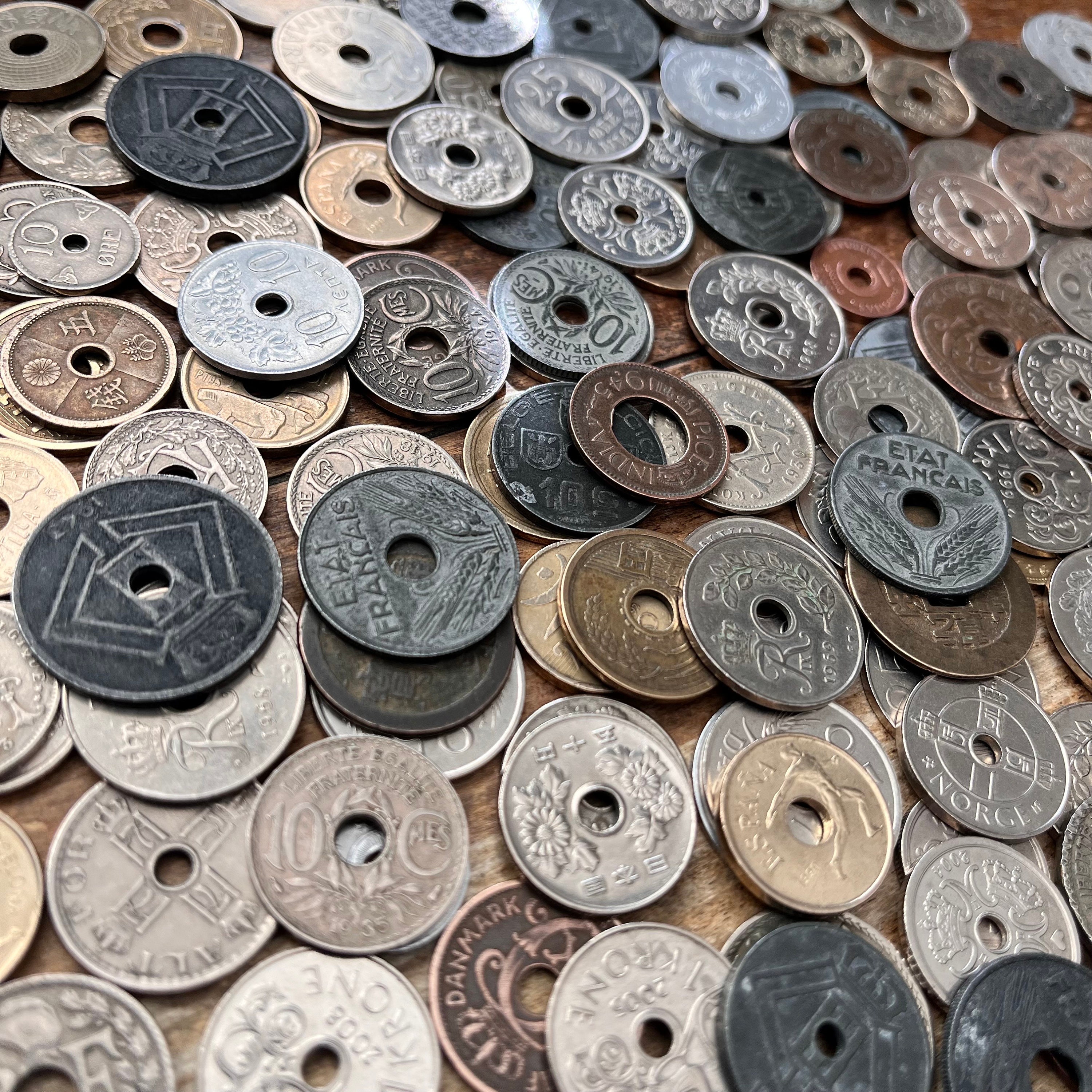 12 Unique Holed World Coins—limited Availability! - Etsy Finland
