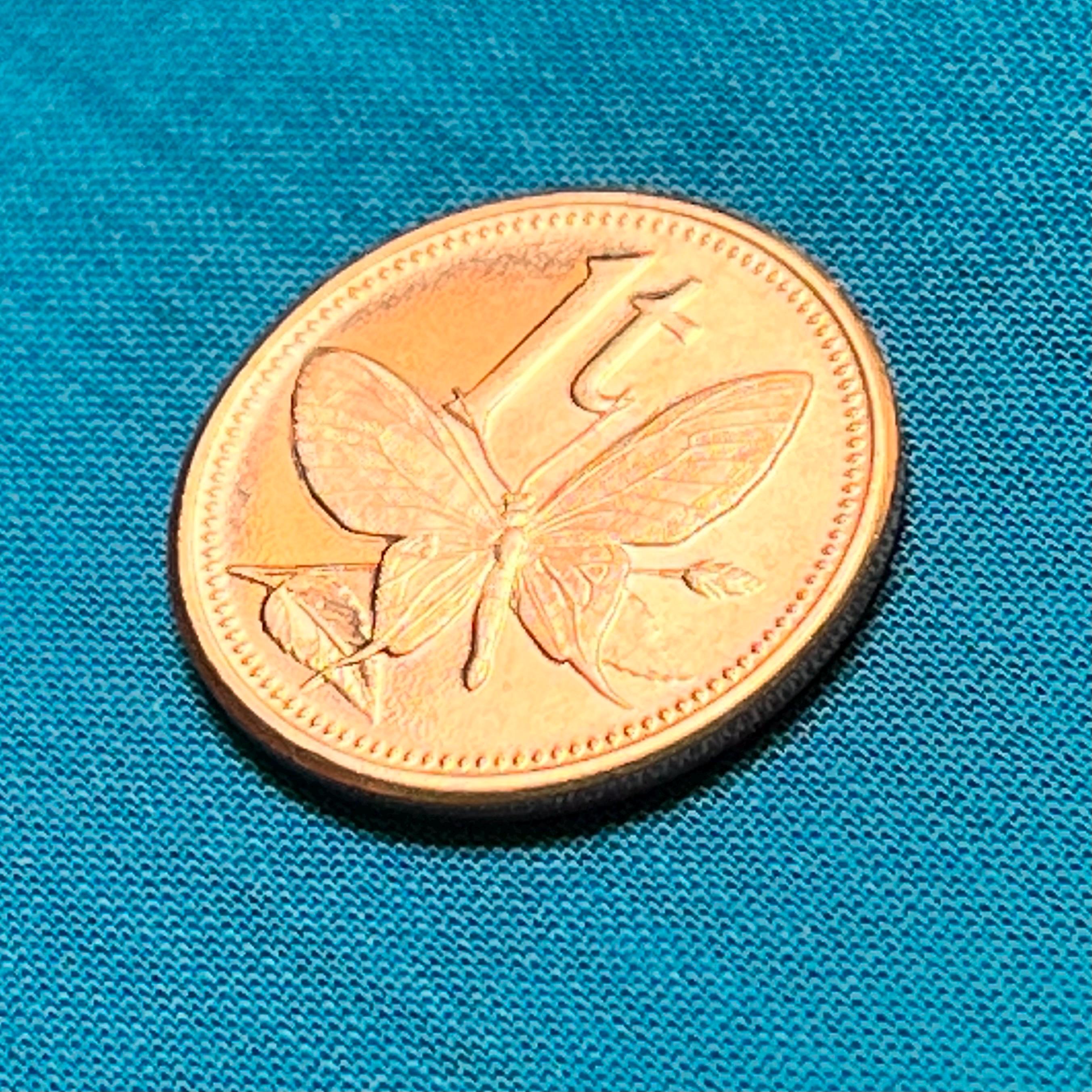 Papua New Guinea 1 Toea Bird-winged BUTTERFLY Coin (2004)—BRILLIANT ...