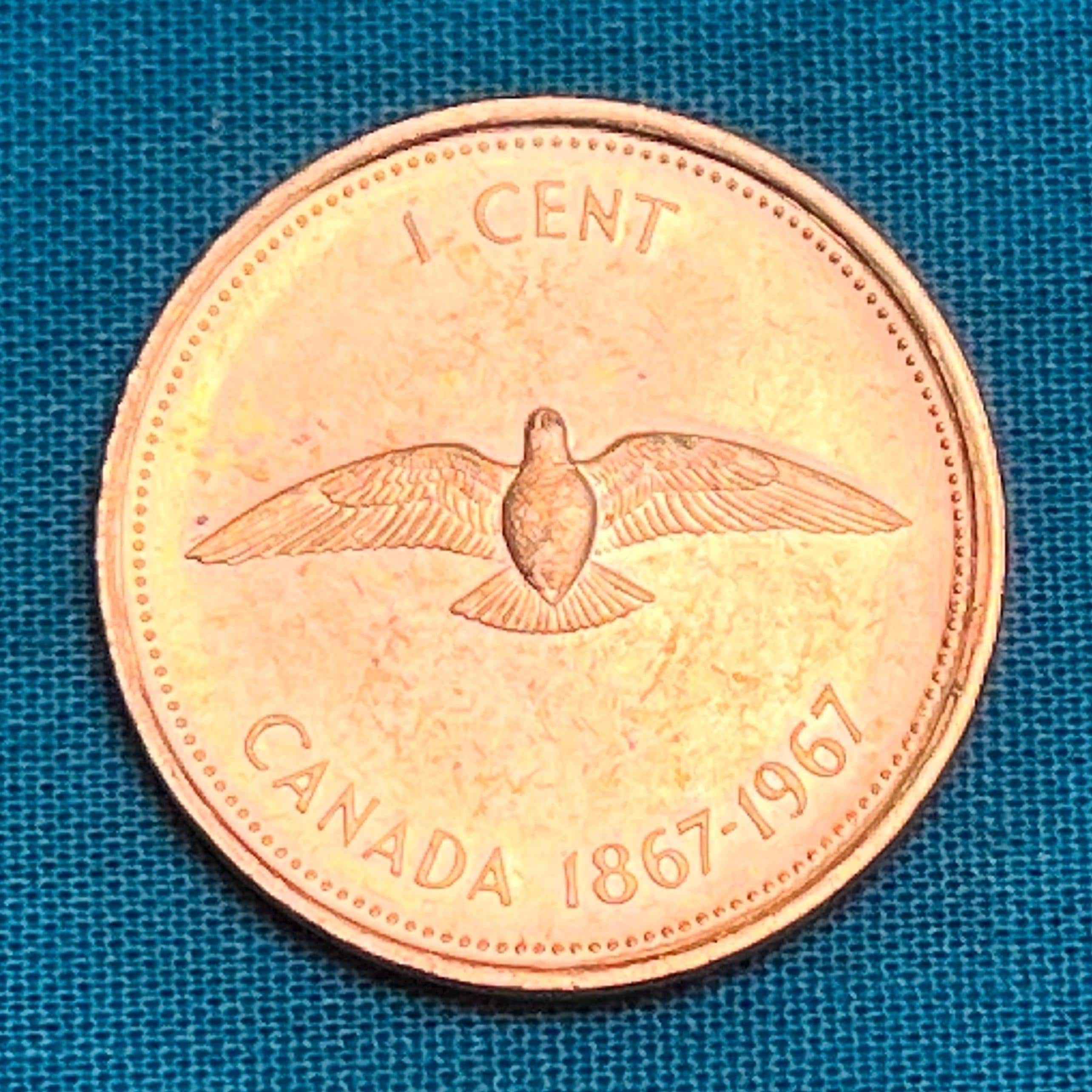 ONE Canadian Coronation Centennial Commemorative (1967) Penny