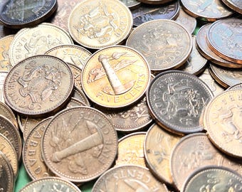 Lot of *7* Tropical BARBADOS Golden Lighthouse 5-Cent Coins—CHOOSE Magnetic or Non-Magnetic Set/FREE Shipping!