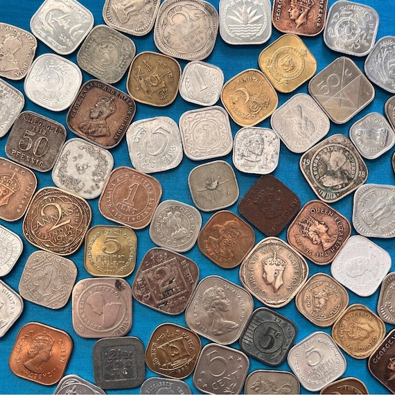 12 Irregular Shaped World Coins With Optional SQUARE Coin