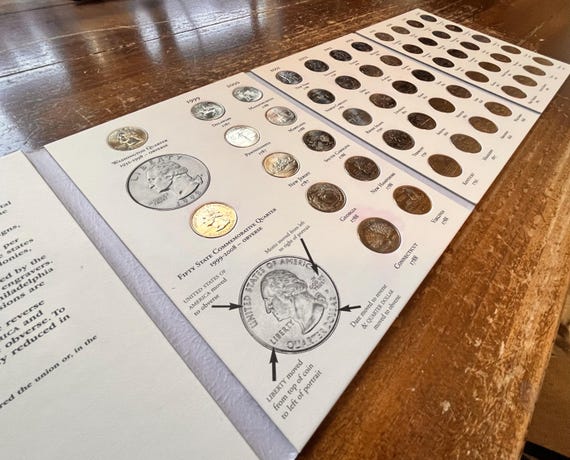ミュージシャン US 50 STATE 25cent COLLECTION 50 U.S. State Quarters COMPLETE Collection Album (52 Coins