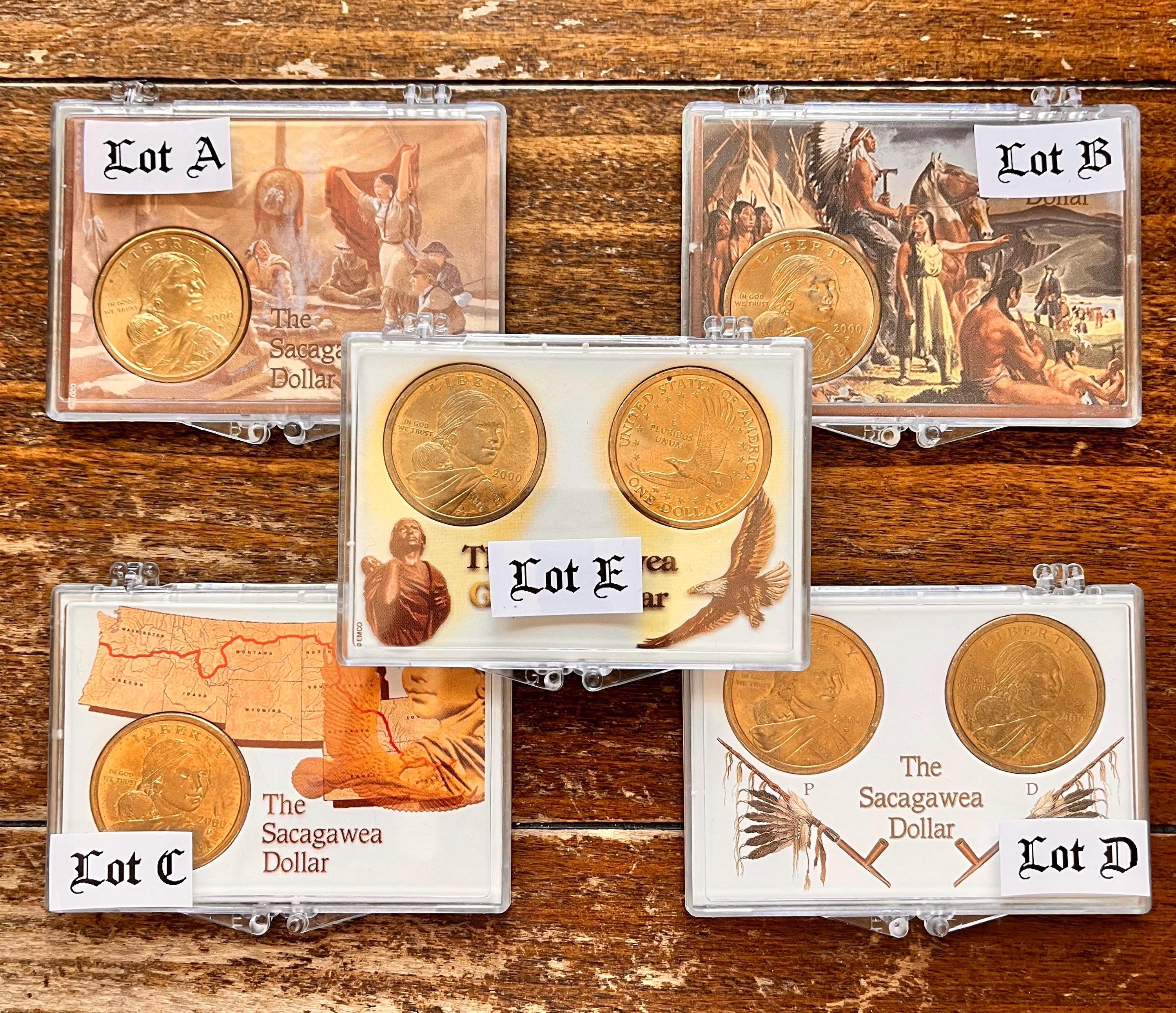 SACAGAWEA Year 2000 U.S. Golden Dollar Coin Gift Sets (5 Case