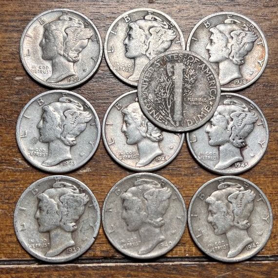 年代が特定できる古いアメリカの銀貨、リバティヘッド「マーキュリー