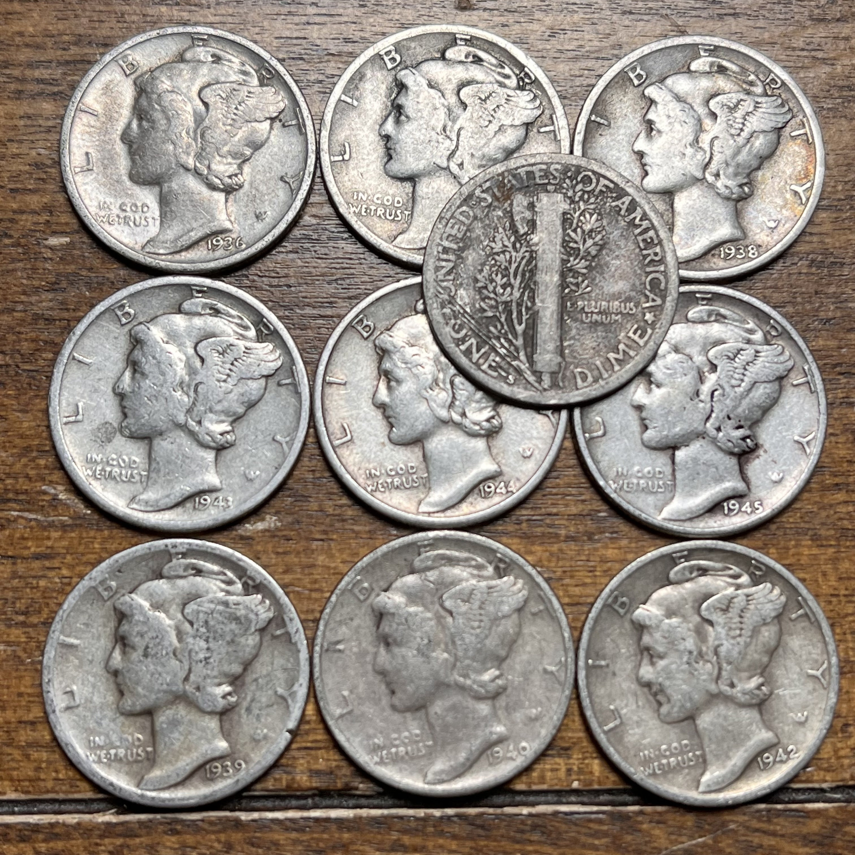 年代が特定できる古いアメリカの銀貨、リバティヘッド「マーキュリー