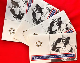 1990-Marshall Islands Eisenhower Commemorative 5 Dollar Coin (Clad Composition) Sealed in Minte Cello with Display—LIMITED Availability!
