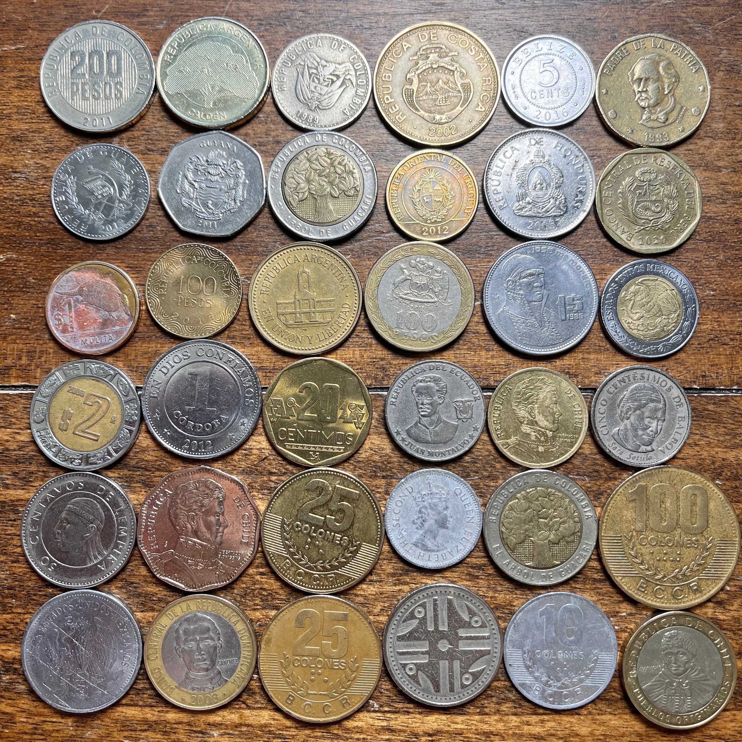 LATIN AMERICAN Sampler—12 (or 15) Unique Coins from Central/South American Countries (Shipping Included!)