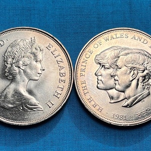 Wedding of Prince Charles and Lady Diana Commemorative, High Grade 1981 Large English/U.K. Crown—Shipping Included/Limited Availability!