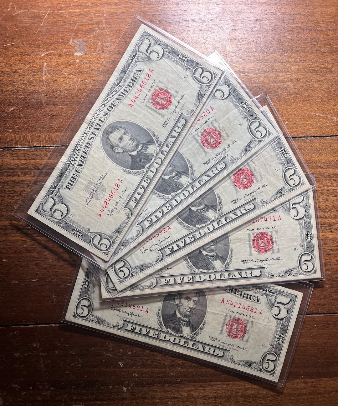 1963 Red Seal Five Dollar Banknote Read Descriptionlimited Availability 1963-red-seal-five-dollar-banknote-read-descriptionlimited-availability