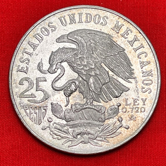 One Large SILVER Mexican 1968 OLYMPIC Games Commemmorative MEXICAN