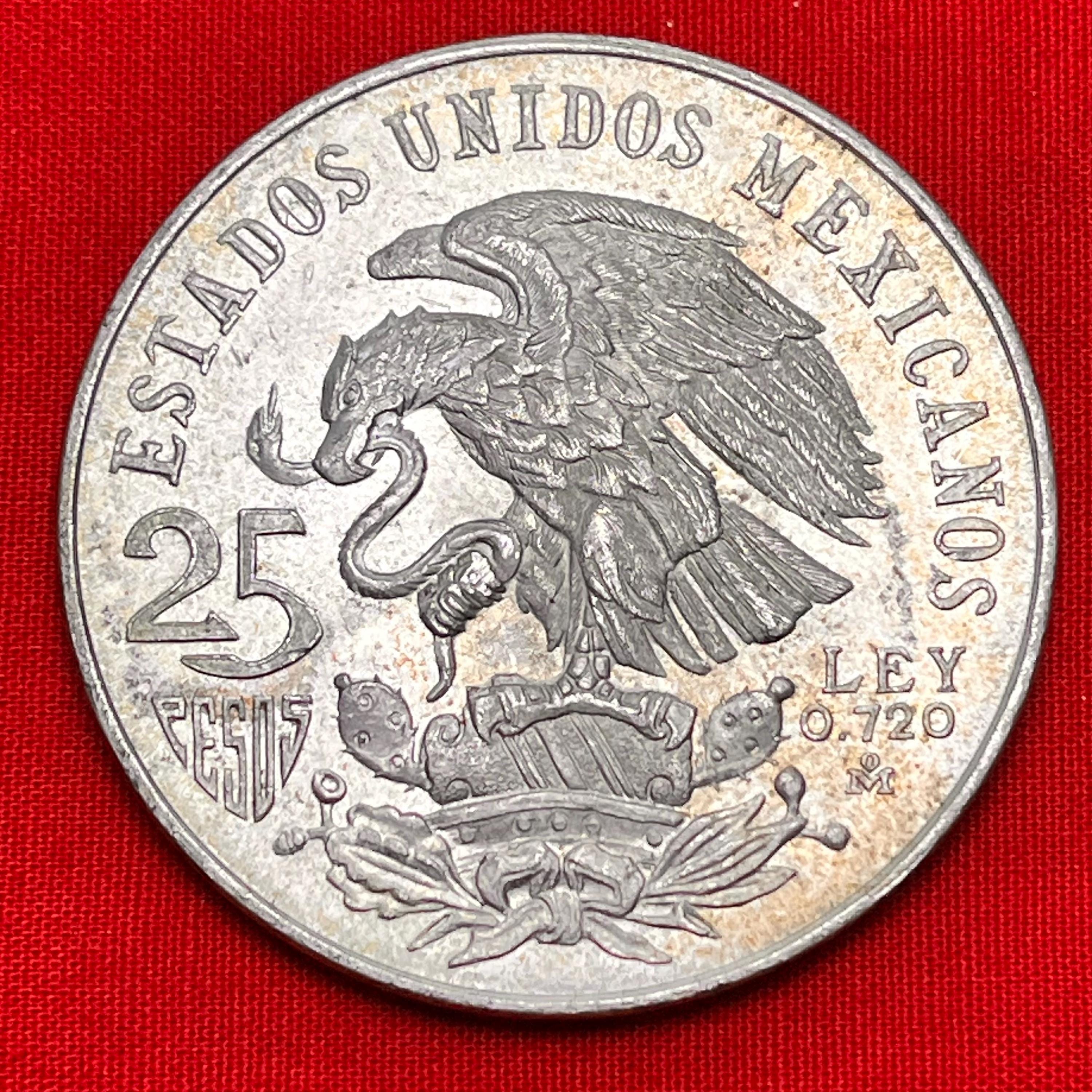 One Large SILVER Mexican 1968 OLYMPIC Games Commemmorative MEXICAN
