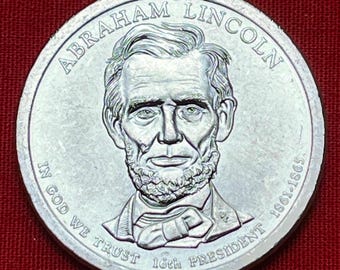 ABRAHAM LINCOLN (16th) U.S. Presidential Golden Dollar Coin—High Grade/Shipping Included!