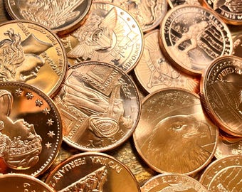 Copper Bullion Rounds (.999 Fine, 1 Oz. ADVP)—CHOOSE How Many Random Designs (FREE Shipping)!