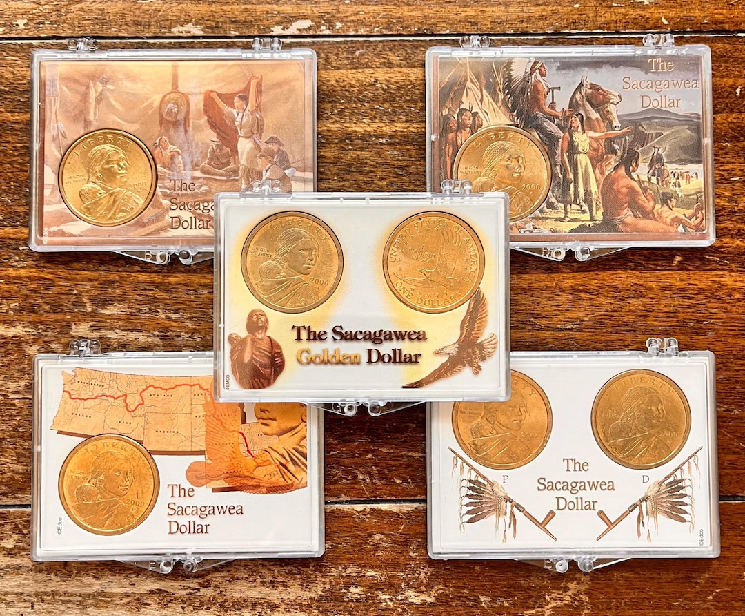 SACAGAWEA Year 2000 U.S. Golden Dollar Coin Gift Sets (5 Case Types) - Etsy, image size:1080x892