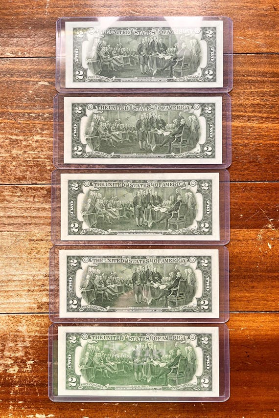 Due Rare Dollaro USA Bill O Banconota Foto Stock - Foto 8