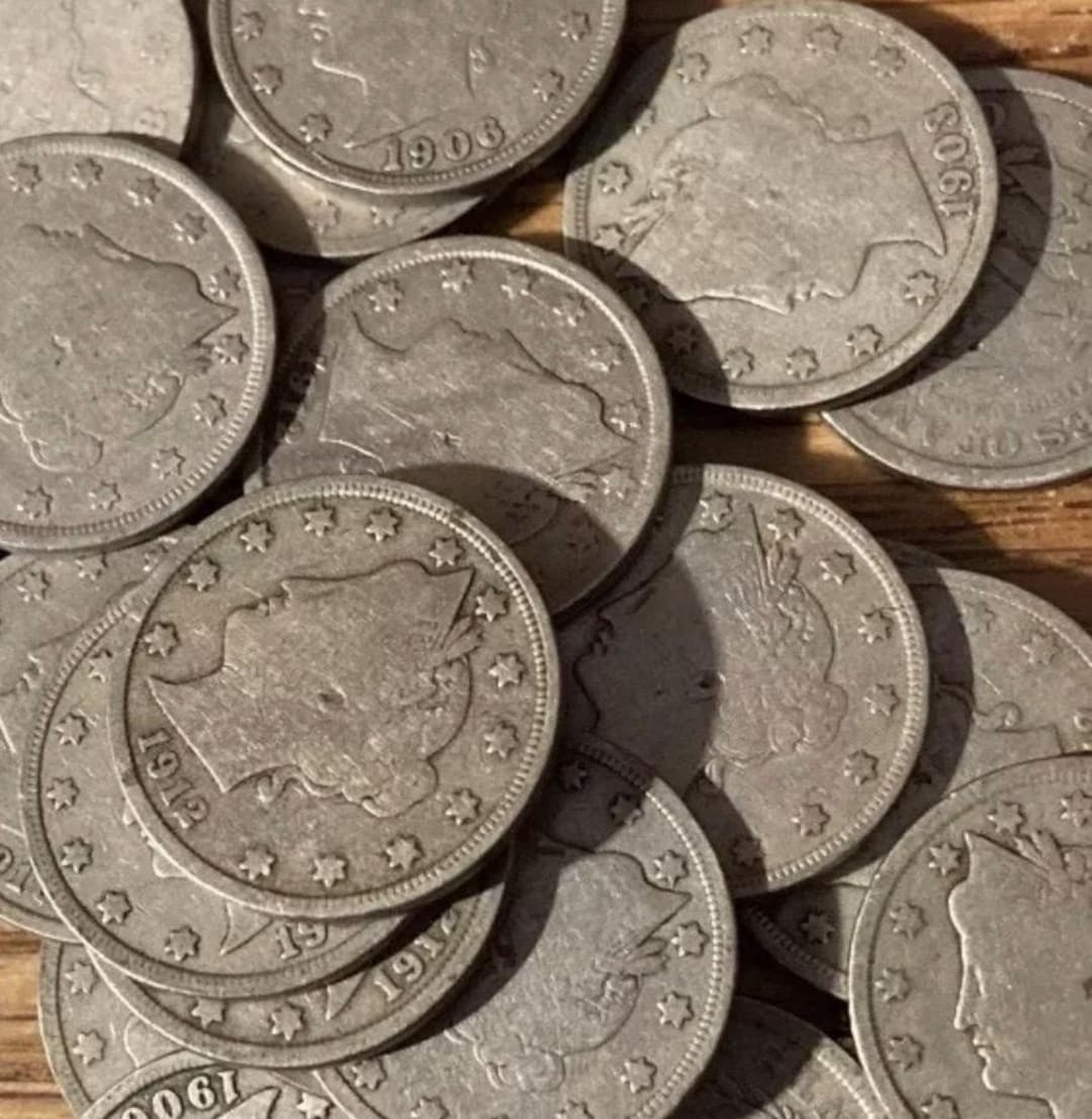 リバティヘッド「V」110年以上前の米国ニッケル硬貨（5枚、10枚、20枚