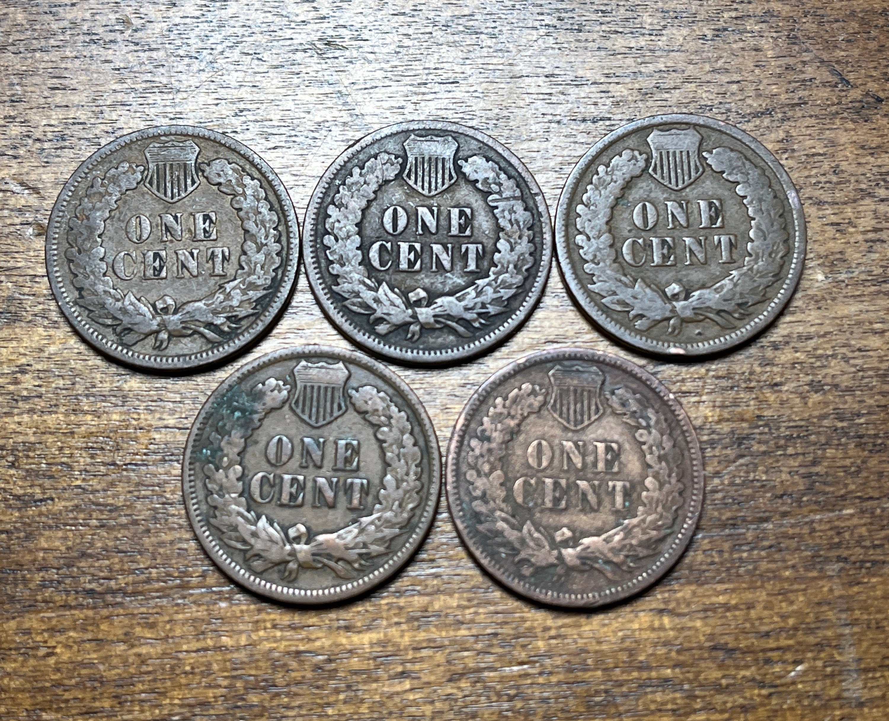 Vintage U.S. Indian Head Pennies (1859-1909)—lots of 5-50
