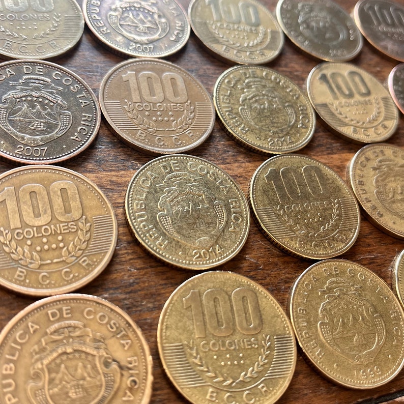 Full Tube (20) Collectible Costa Rican 100 Colones Coins, Various Years ...